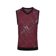 Báo chim nam vest áo thun cotton cotton mùa xuân và mùa thu chạm đáy áo trẻ trung cổ chữ V vest xám