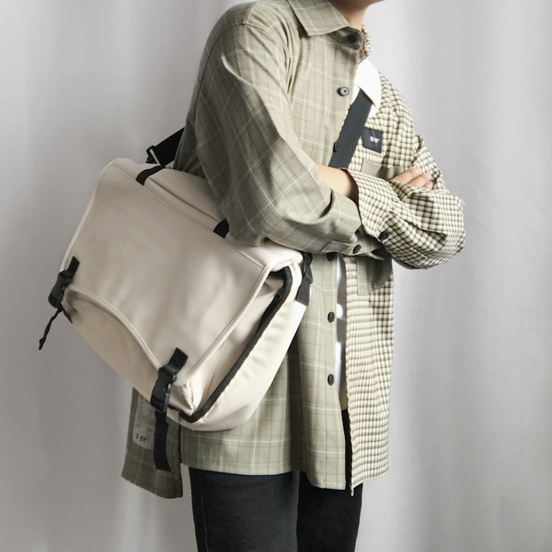 KAFKAsSHOP multi-purpose messenger computer bag shoulder portable canvas single and double shoulder bag Korean trendy simple square bag