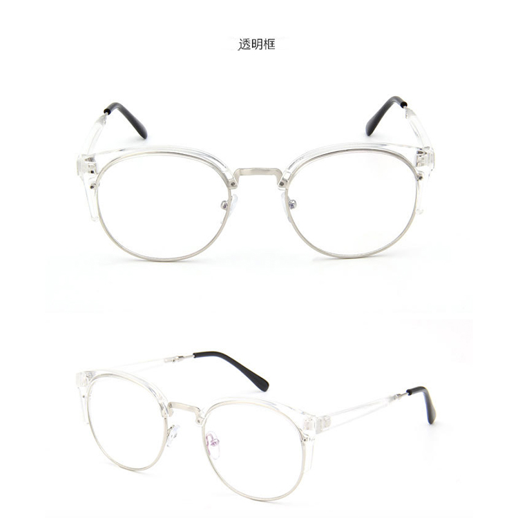 Kính mắt mèo KAFKAsSHOP retro mắt kính trong suốt nửa khung kính năm màu có thể được trang bị ống kính cận thị kính nam
