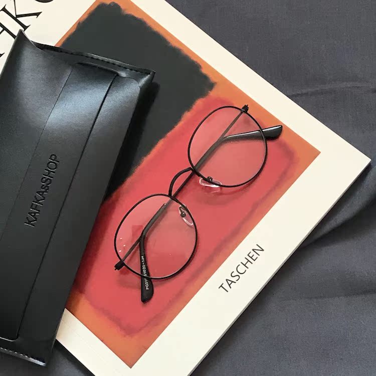 KAFKAsSHOP kính cổ điển hình bầu dục cổ điển kính năm màu có thể được trang bị với ống kính cận thị kính mắt mèo