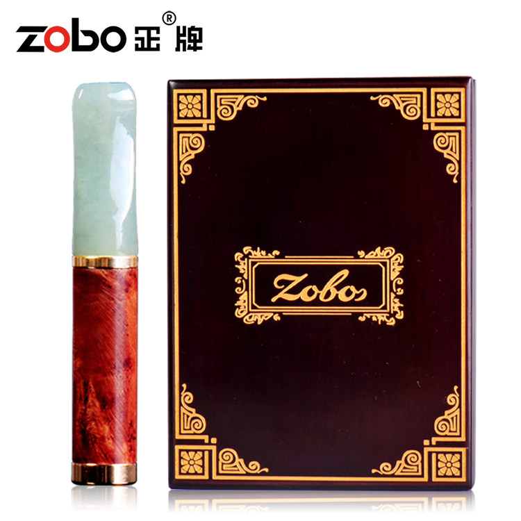 ZOBO positive plate stone Nangwood jade cigarette holder pull-lever filter circular cigarette holder gift box packing for gift canon filter