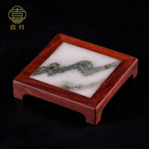 Happy Moon square retro Gongfu tea cup cushion tea Tootto thermal insulation cushion New Chinese tea path Redwood woody upscale marble