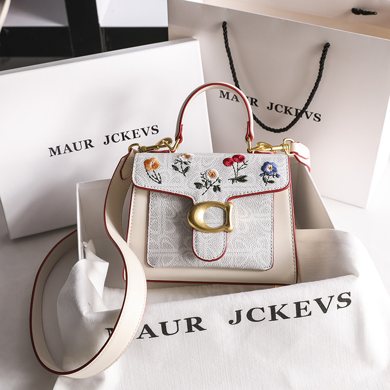 Hong Kong MaurJckevs Leather Embroidered Bacchus Bag Women's 2021 New Tide Fashion Single Shoulder Shoulder Hand bag