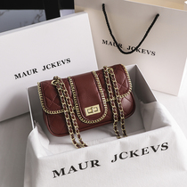 Hong Kong MaurJckevs leather womens bag 2021 new fashion small fragrance Lingge chain shoulder messenger bag