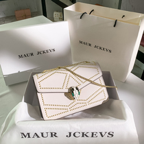 Hong Kong leather snake head bag womens 2021 new fashion versatile shoulder messenger chain bag small square bag