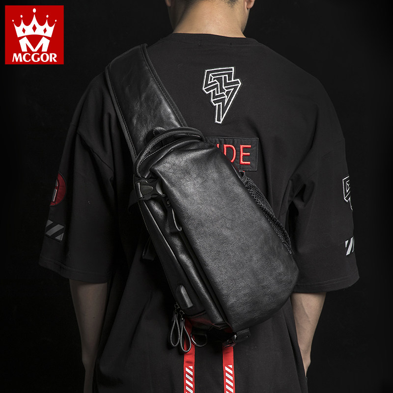 Chest bag men's casual bag large capacity diagonal backpack shoulder bag trend men's messenger bag men's bag ins tide brand