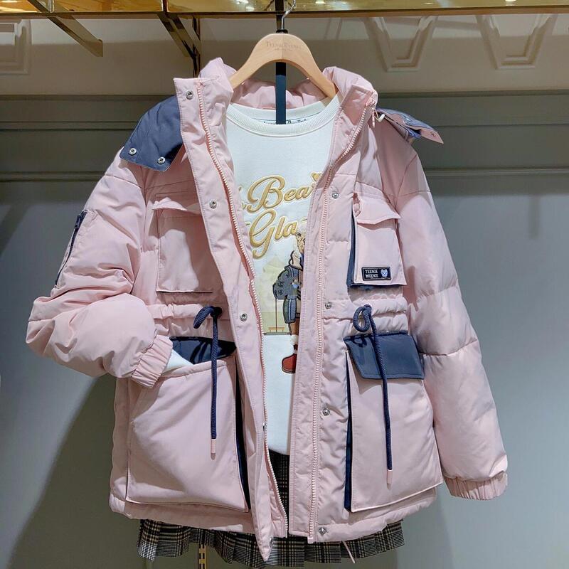 2024 Winter Women's Casual Pink and Blue Workwear Style down Jacket Ttjd24Ot07Z