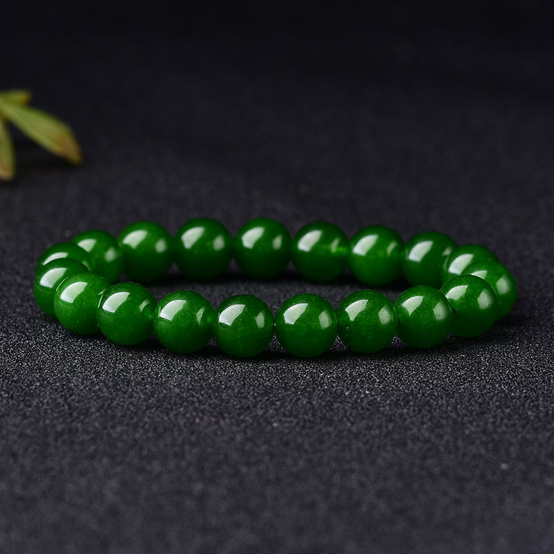 Natural Jasper Color Bracelet for Women Hotan Jasper Spinach Green Bracelet Natural Unisex Animal Year Gift for Women