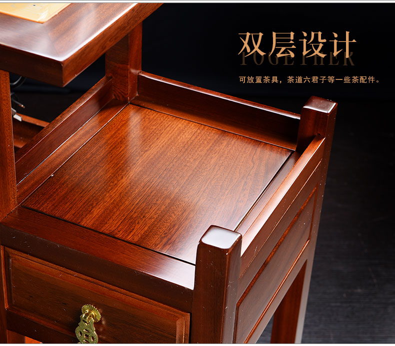 Hao auspicious spend pear wood, mobile car of a complete set of tea tea tea sets tea tray induction cooker balcony small tea tank