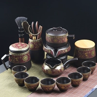 Черная глазурь красная выставка цветок Lazy Tea Set 8 стаканов+чайник+чайная церемония+личная чашка