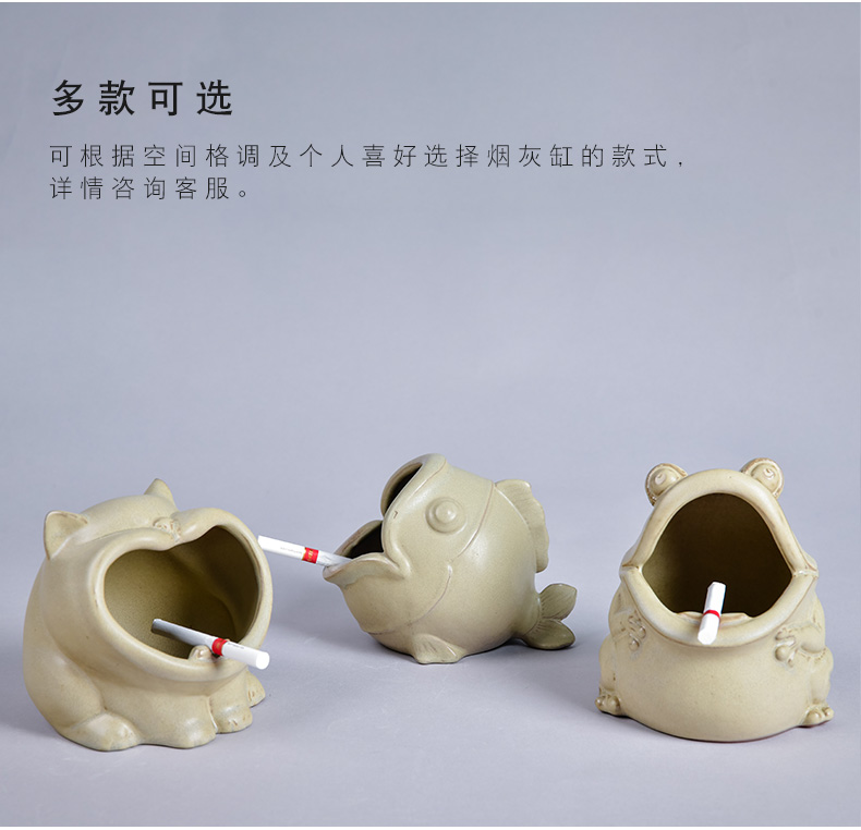 Cartoon ceramic ashtray creative move wind large home office European fashion ashtray