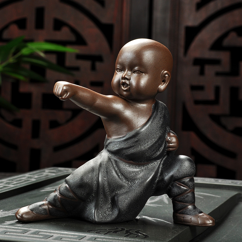 Howe auspicious young monk tea accessories kung fu, black sands furnishing articles see colour sand clay violet arenaceous tea pet play tea tea tea