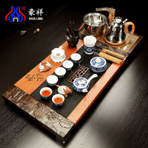 Haoxiang ebony wood tea tray tea tray purple sand kung fu set of household four-in-one electric heating furnace