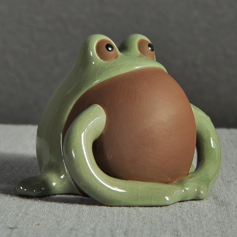 Howe auspicious number one frog manual coarse pottery yixing purple sand tea pet furnishing articles stone its crafts tea tea set