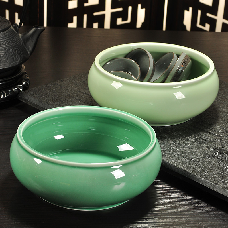 Howe auspicious tea celadon ceramic tea by hand wash to large writing brush washer wash cup kung fu tea tea accessories