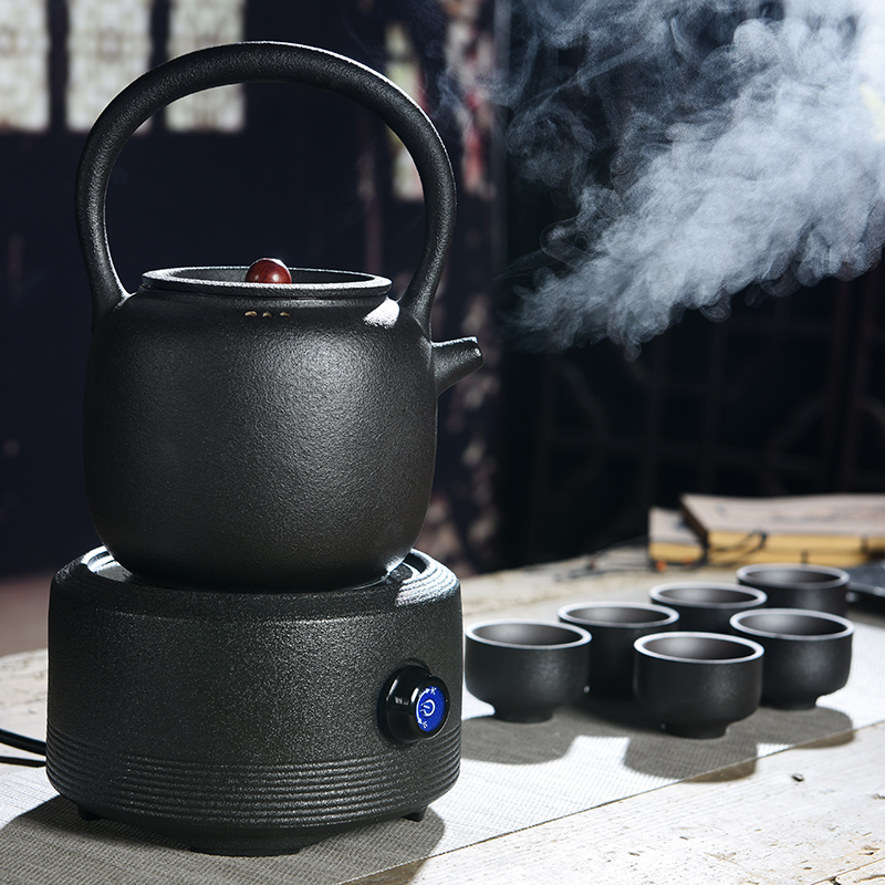 Howe auspicious glass boiled tea ware ceramic company - thermal TaoLu, black and white pu 'er tea boiling tea stove tea suit household the teapot
