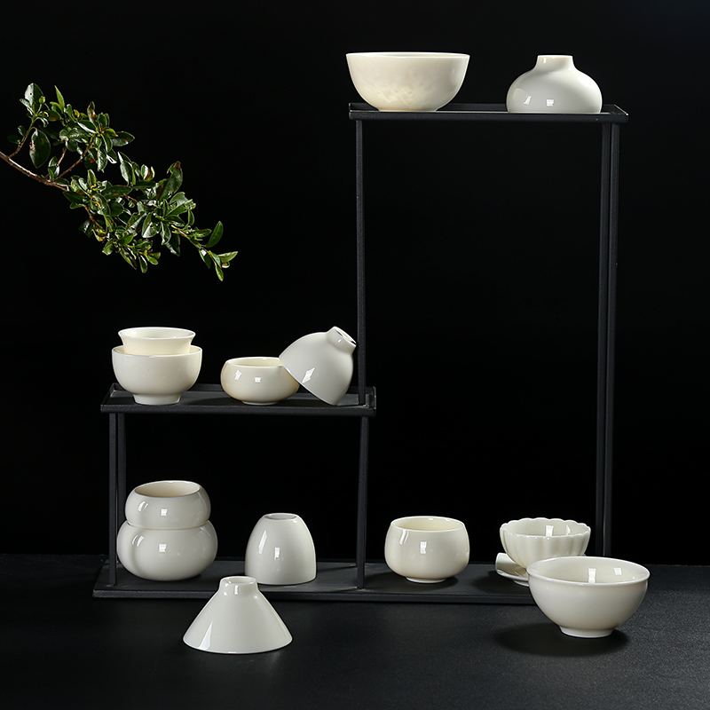 Howe auspicious jade dehua porcelain kung fu master sample tea cup of pure white porcelain cups cup single CPU ceramic tea cups to wash