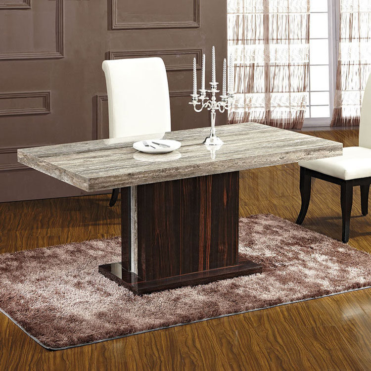 товар из китая 米洛天然洞石餐桌 进口大理石方形饭厅餐台特价包邮可定制km-096e Korea Majestic