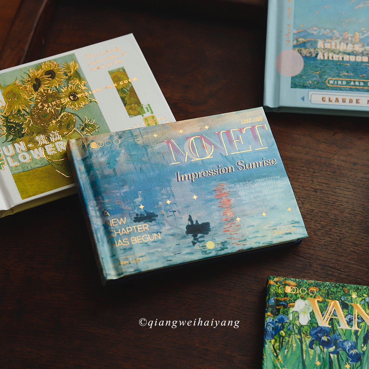 Rose Ocean Art Oil Painting Portable Handbook Monet Van Gogh Literary Handbook Notepad Gift