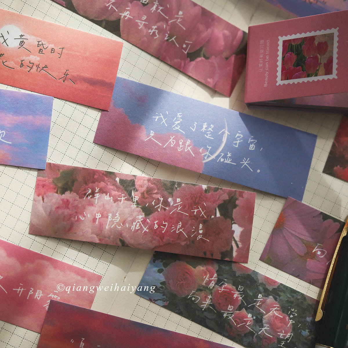 Rosaceae Ocean Romantic with Traces Stickers Ben Love Inspirational Dreams Essay Case Post Painting Hand Ledger Diy Decorative Material