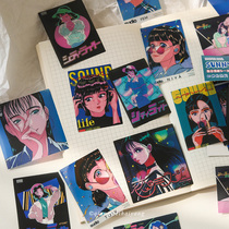 Gentle and cool girl comic pet sticker literary cute cyberpunk hand account diy decoration material