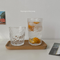 Rose ocean ins Wind Tree skin pattern water Cup bubble water summer Japanese hammer frosted glass glass