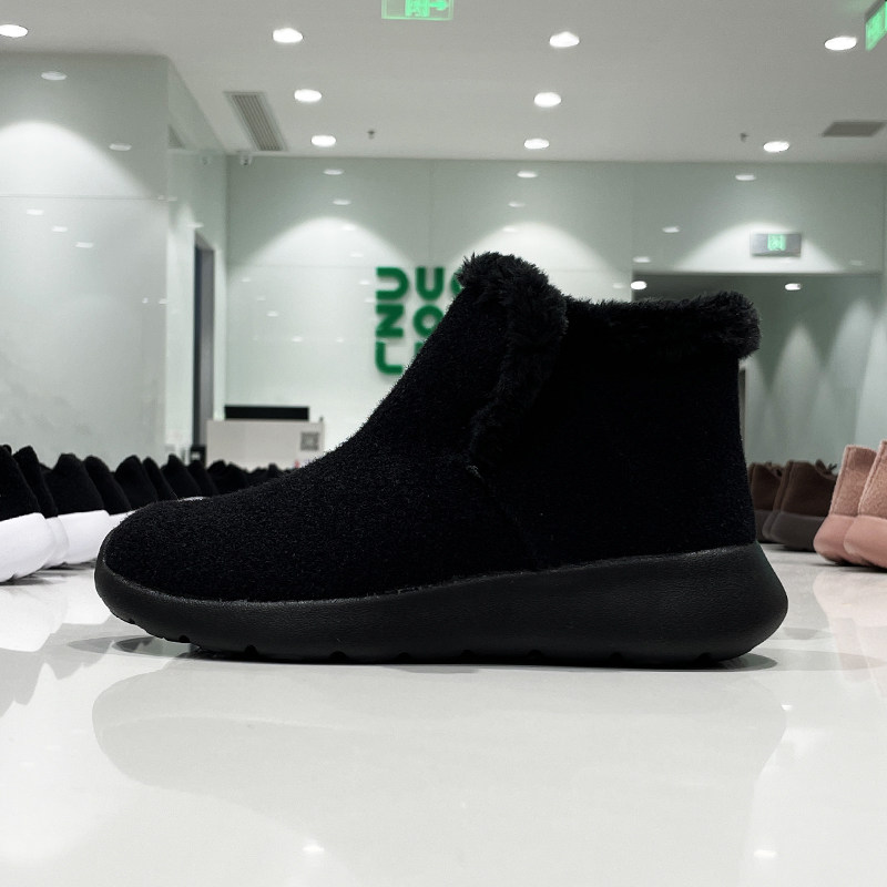 More walking shoes duozoulu official cotton shoes women's 2020 autumn and winter new style plus velvet thick low-top open snow boots