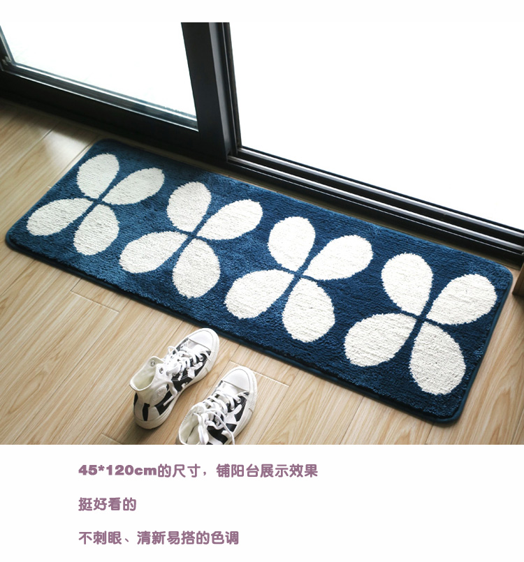 Clover đơn giản bếp thấm mat kéo dài cửa trượt hình chữ L cho nhà bếp gia đình trượt thảm hút pad - Thảm sàn thảm đá lau chân