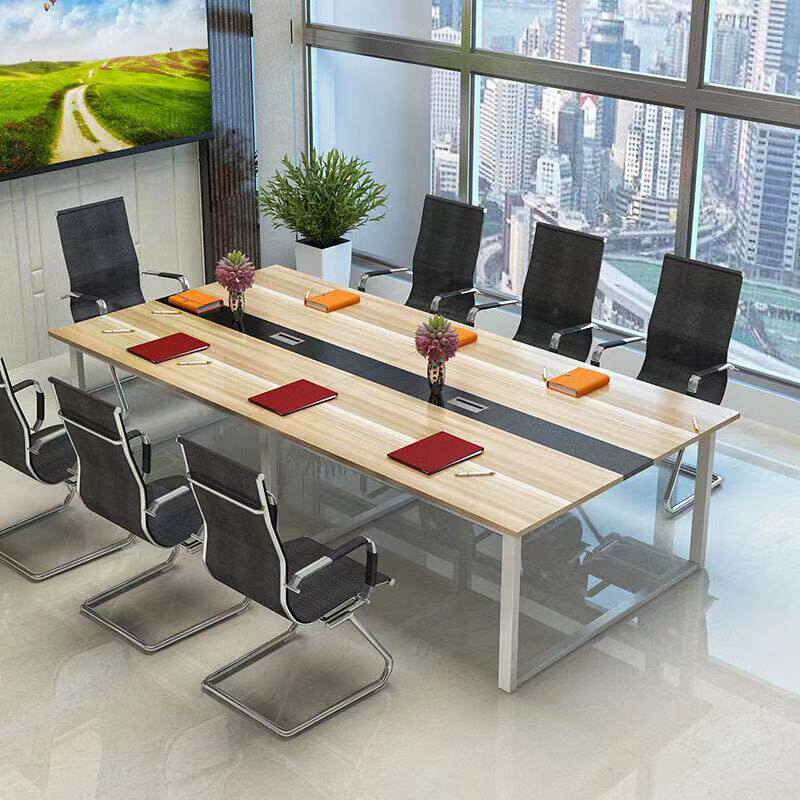 2 4 meters rectangular conference table long table simple modern meeting table and chair combination negotiation table small table simple
