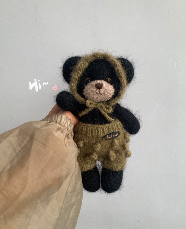 Beginner-Friendly Yarn Doll Knitting Kit DIY Handmade Bear Material Package with Detailed Video Tutorial + Tools