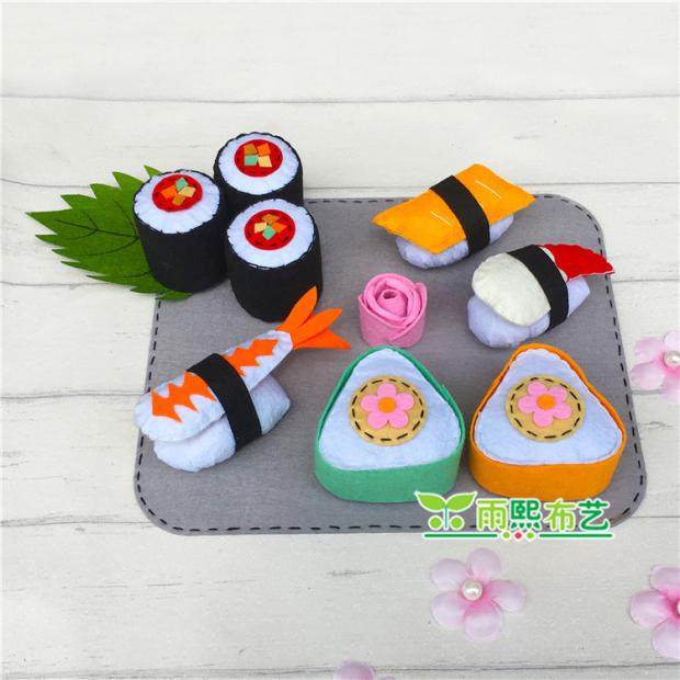 Cut-free material bag finished non-woven DIY kindergarten homework toys Japanese cuisine sushi platter