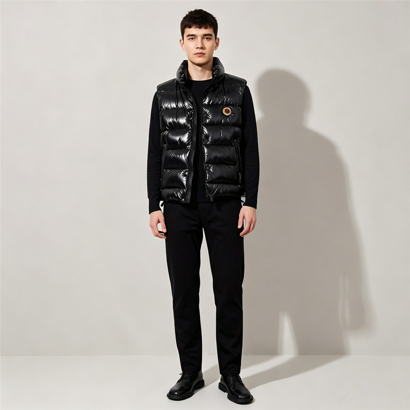 Men's Luxury Thick Short down Vest with White Goose Down, Winter High-End Brand Warm Trendy Jacket Men's Luxury Thick Short down Vest with White Goose Down, Winter High-End Brand Warm Trendy Jacket