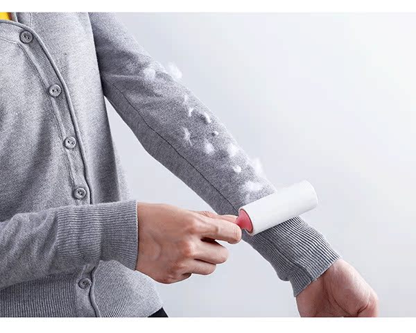Cây lăn bụi quần áo bẩn ở đầu Quần áo có thể lăn con lăn giấy lau bụi quần áo giấy để loại bỏ bụi dính tóc dính tóc dính bụi giấy - Hệ thống giá giặt cắt lông xù quần áo