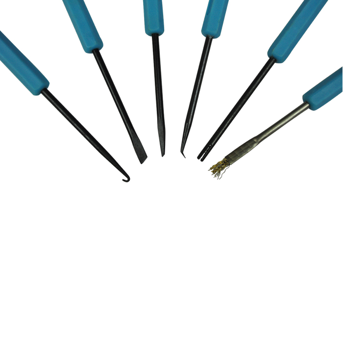 BOROCO 6pcs Welding Aids Circuit Board Welding Tool Set Circuit Board Cleaner Brass Brush Solder Repair PCB Board Auxiliary Cleaning Kits Dual- Sided(Blue