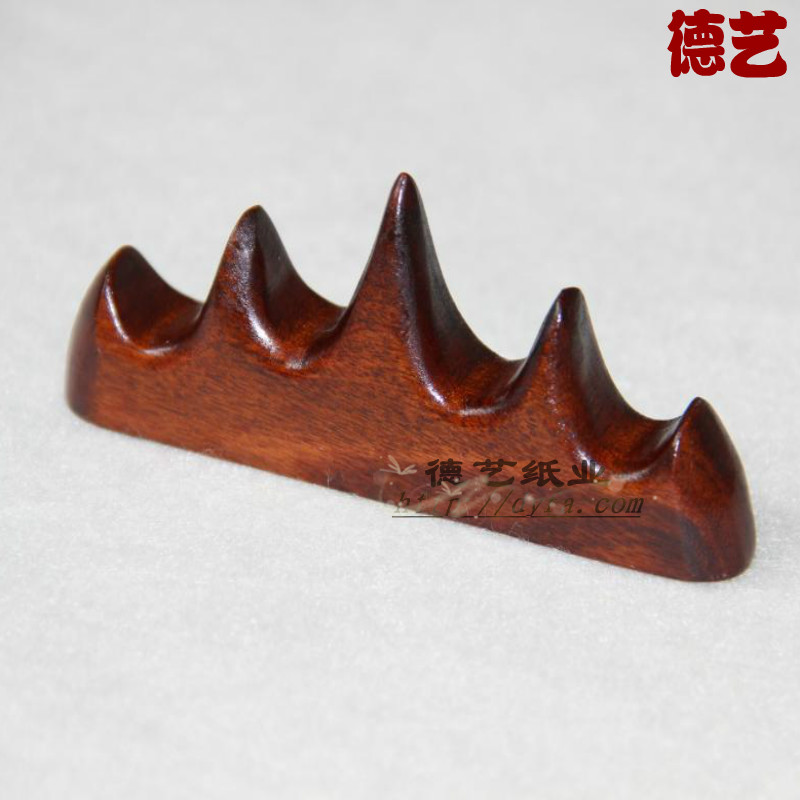 Black Catalwood Five Finger Mountain Pen Mountain Pen Shelving Room Four Treasures Painting Supplies Pen Holder Pen Holder solid wood pen holder-Taobao