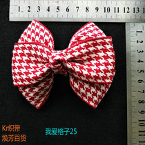 School uniforms Xiaohua class flower worn accessories dance games bowknot headdress accessories hairclip Kr lattice