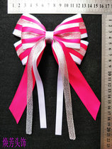  Flower ball La La Aerobics Rose red silver and white dance bow Hair accessories Flower head accessories Full mail discount