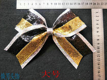 Black and white gold and silver cheerleading sports games School Games competition bow sequined headwear big floral headdress hair accessories hair card