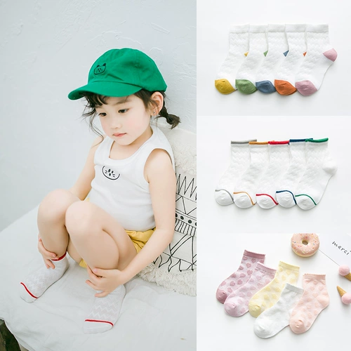 Летние носки для раннего возраста подходит для мужчин и женщин для девочек, средней длины, 0-5-12 лет