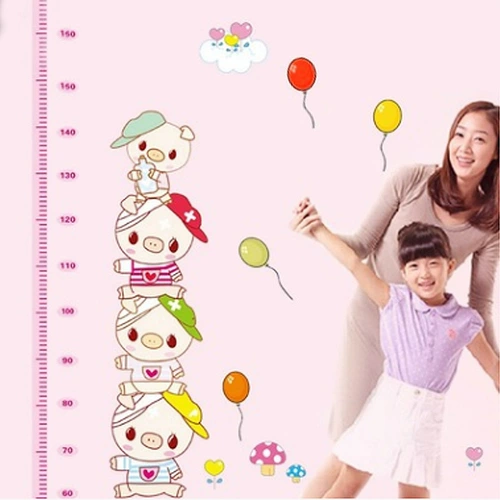 Мультяшный детский ростомер, съемная детская наклейка на стену, самоклеющиеся обои