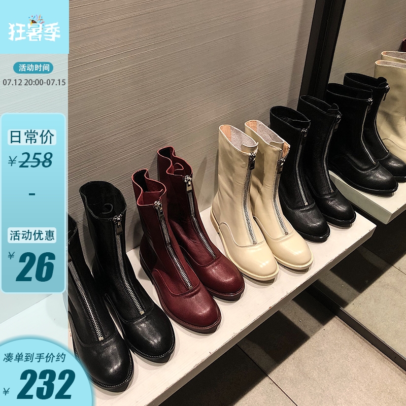 guidi front laced up short boot Martin boots goat leather retro medium cylinder 100 lap down boots 310 inner heightening ghost imperii boots woman