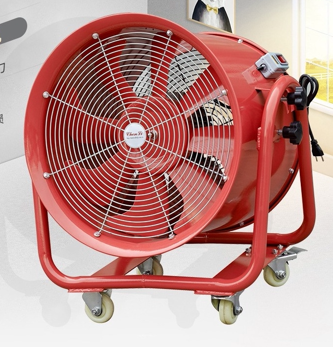 Mobile axial flow blower portable mobile dust removal ventilator push position ventilator 100% copper cored wire ventilator