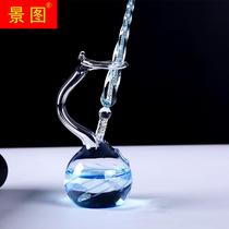 Glazed pen holder glass pen colour ink dip in water signature glass stained pen pen pen holder pen holder