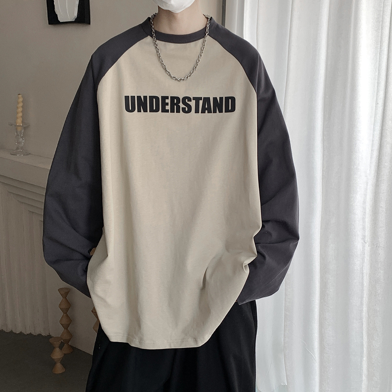 Trendy Long-Sleeve T-Shirt for Men, Autumn and Winter, Youth Fashion Brand, Color-Blocking Patchwork, Student Sweatshirt, Niche Inner Layer Base Shirt Trendy Long-Sleeve T-Shirt for Men, Autumn and Winter, Youth Fashion Brand, Color-Blocking Patchwork, Student Sweatshirt, Niche Inner Layer Base Shirt