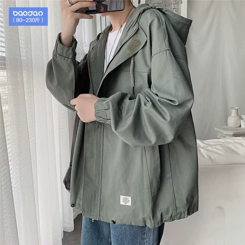 Демисезонная осенняя трендовая куртка для отдыха, большой размер, в корейском стиле, оверсайз