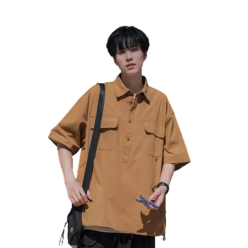 Японская футболка polo, летняя тонкая рубашка, изысканный стиль