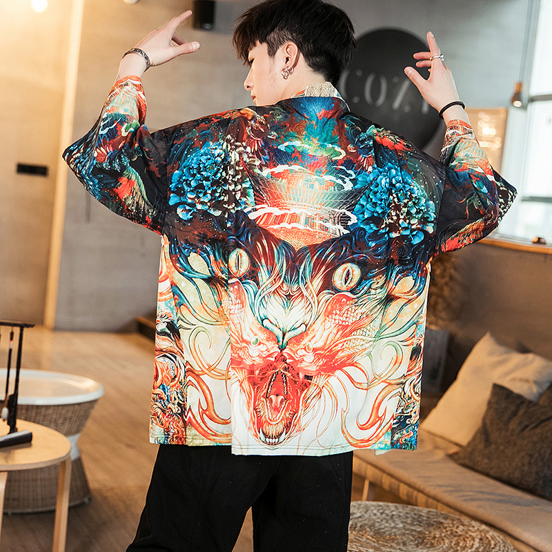 Mùa hè Trung Quốc gió cardigan áo của nam giới mỏng kem chống nắng cộng với chất béo cộng với mã lỏng nóng chất béo áo gió áo khoác