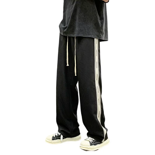 Демисезонные ретро спортивные штаны для отдыха, подходит для подростков, свободный прямой крой