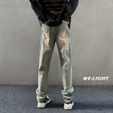 Демисезонные осенние джинсы, штаны для влюбленных, в американском стиле, размер, свободный прямой крой