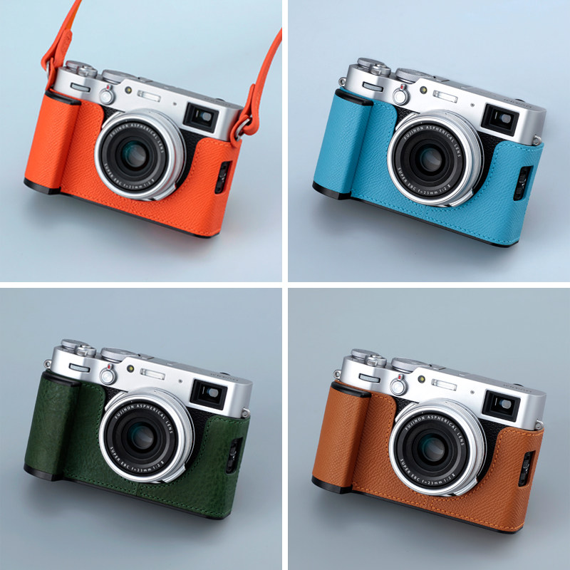 Milicase applies Fuji X100V genuine leather sheath protective sleeve handle camera cover base half sleeve-Taobao